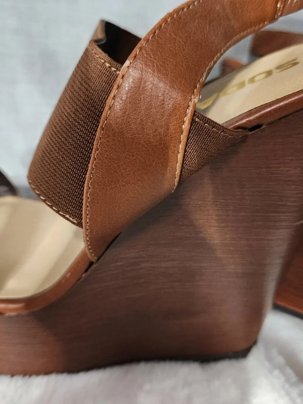 SODA Brown Platform Wedge Sandals Size 7.5 Y2K Boho Strappy Heels